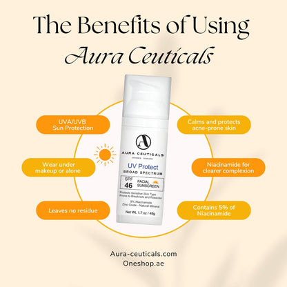 Aura Ceuticals UV Protect Sunscreen Broad Spectrum SPF 46 1.7 oz / 48g