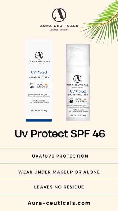 Aura Ceuticals UV Protect Sunscreen Broad Spectrum SPF 46 1.7 oz / 48g